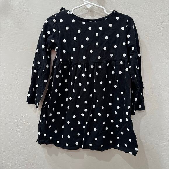 H&M Black & White Polka Dot Ruffle Long Sleeve Dress - Picture 5 of 6